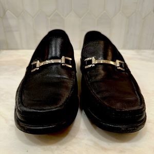 Salvatore Ferragamo black bit loafers, size 8.5 D